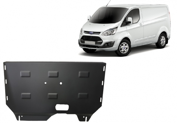 Steel skid plate for the protection of the engine and the gearbox for Ford Transit Custom