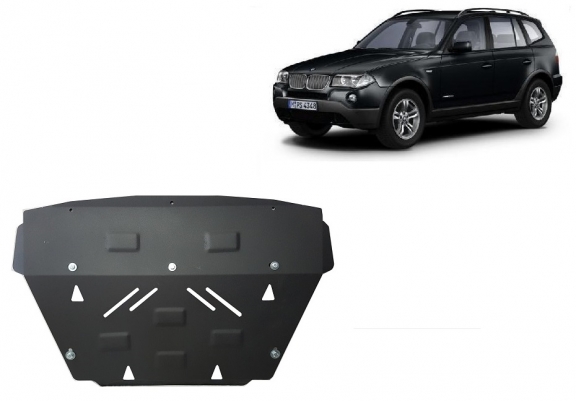 Steel radiator skid plate for BMW X3 E83