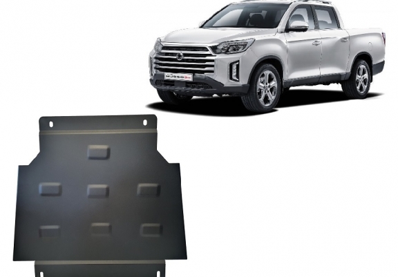 Steel gearbox skid plate for Ssangyong Musso Grand
