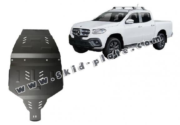 Steel gearbox skid plate and transfer case guard Mercedes X-Class W470