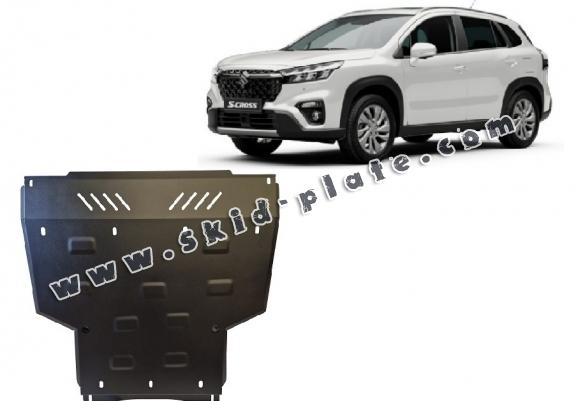 Steel skid plate for the protection of the engine and the gearbox for Suzuki S-Cross
