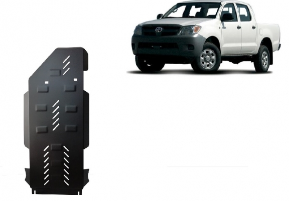 Steel gearbox and differential skid plate for Toyota Hilux