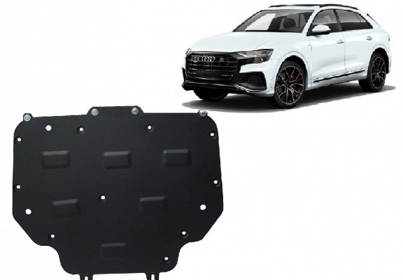Steel gearbox skid plate for Audi Q8