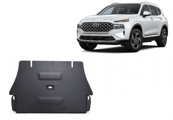 Steel catalytic converter guard for Hyundai Santa Fe