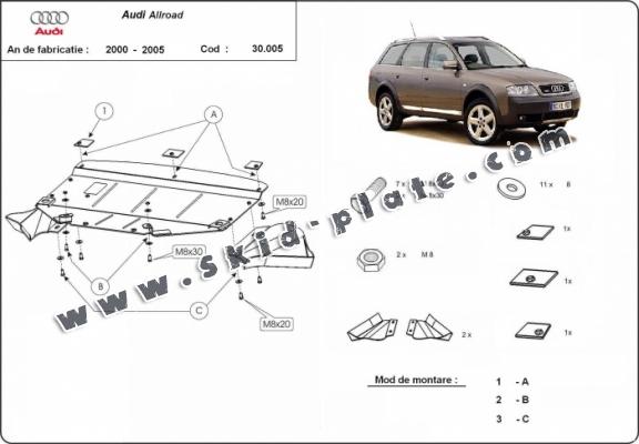 Steel skid plate for Audi Allroad