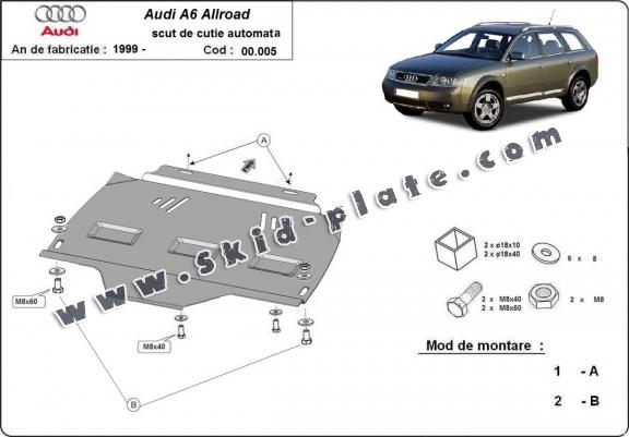 Steel automatic gearbox skid plate forAudi Allroad