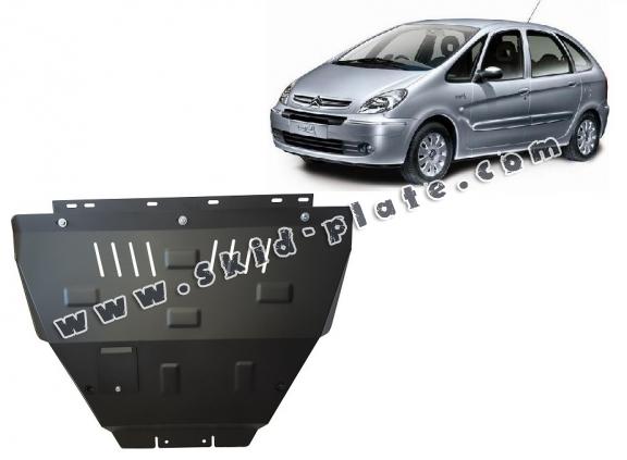 Steel skid plate for the protection of the engine and the gearbox for Citroen Xsara Picasso