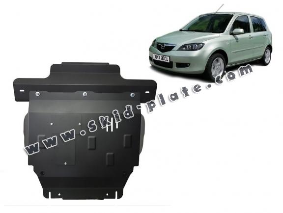 Steel skid plate for the protection of the engine and the gearbox for Mazda 2