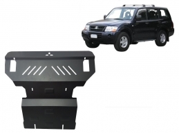 Steel skid plate for the protection of the engine and the radiator for Mitsubishi Pajero 3 (V60, V70)