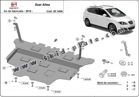 Steel skid plate for Seat Altea - automatic gearbox