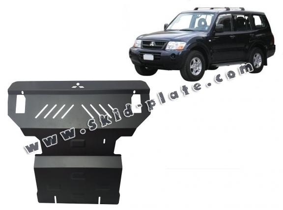 Steel skid plate for the protection of the engine and the radiator for Mitsubishi Pajero 3 (V60, V70)