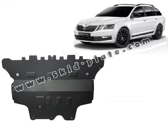 Steel skid plate for the protection of the engine and the gearbox for Skoda Octavia 3 - automatic gearbox