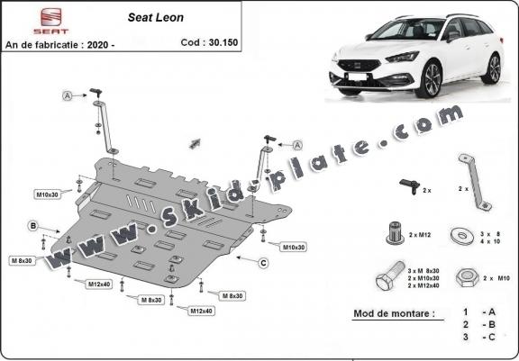 Steel skid plate for Seat Leon Mk4