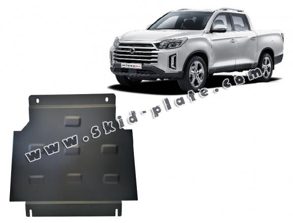 Steel gearbox skid plate for Ssangyong Musso Grand