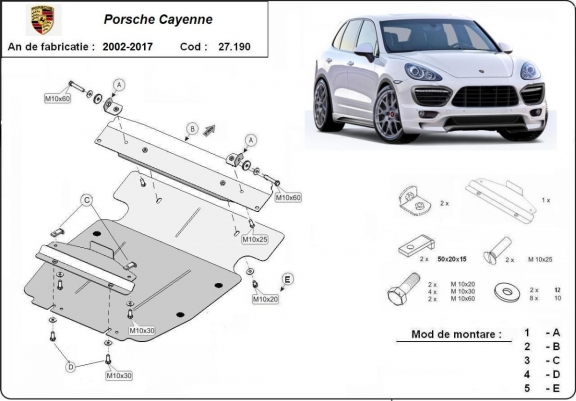 Steel skid plate for Porsche Cayenne