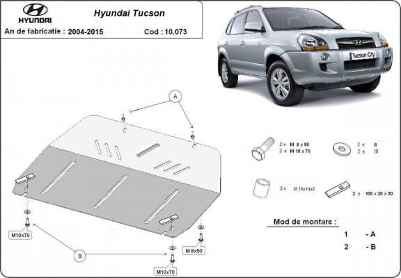 Steel skid plate for Hyundai Tucson