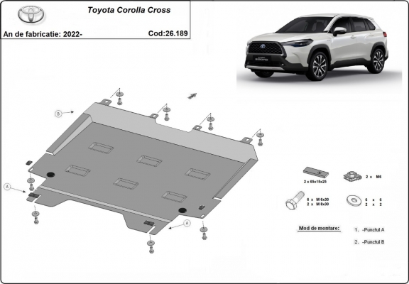 Steel skid plate for Toyota Corolla Cross