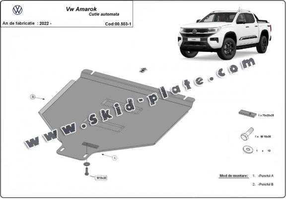 Steel automatic gearbox skid plate for Volkswagen Amarok 2 