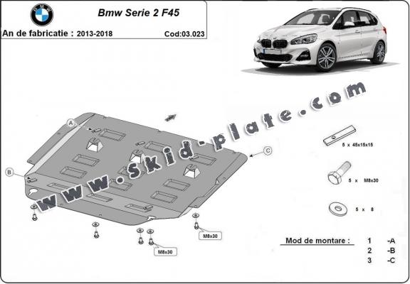 Steel skid plate for  BMW Seria 2 F45 / F46	