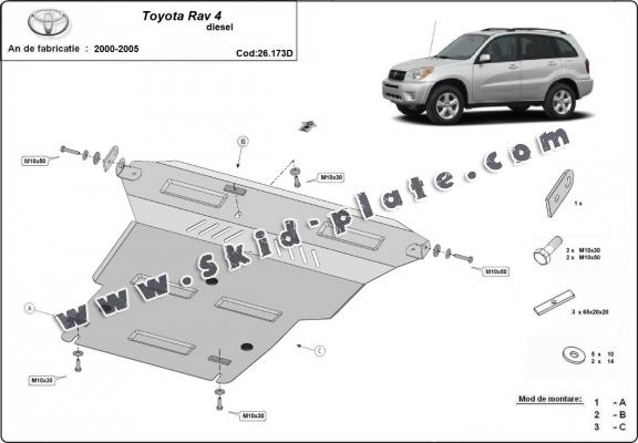 Steel skid plate for Toyota Rav4 Diesel