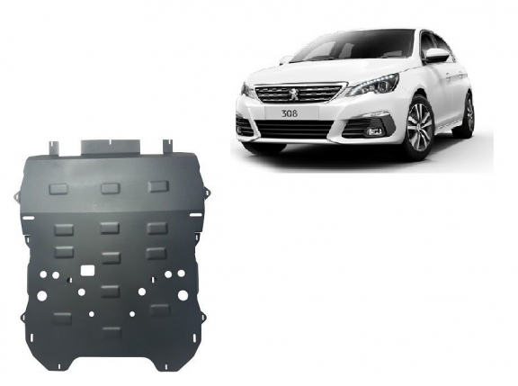 Steel skid plate for Peugeot 308