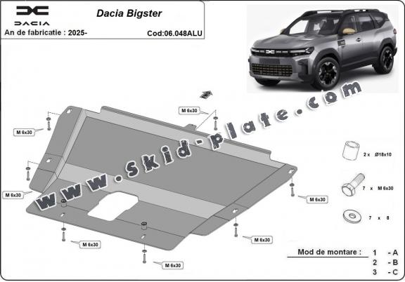 Aluminum sump guard for Dacia Bigster - 4x4 + 4x2