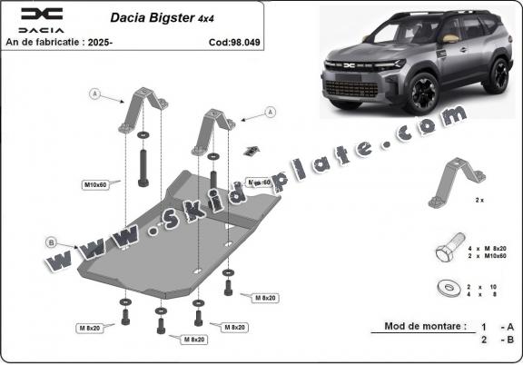 Steel diferential skid plate for Dacia Bigster 4x4