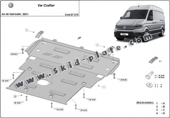 Steel skid plate for Vw Crafter