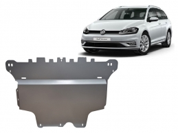 Aluminum skid plate for the protection of the engine and the gearbox for VW Golf 7