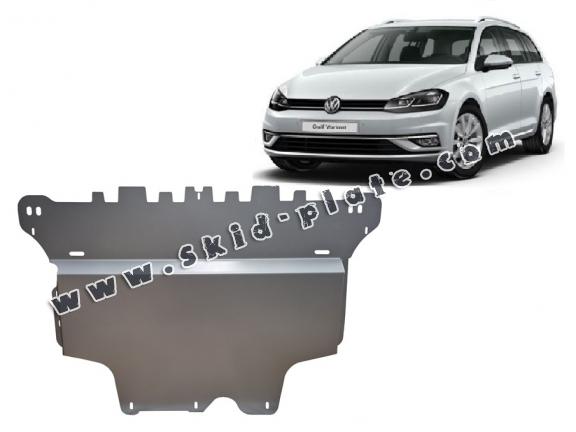 Aluminum skid plate for the protection of the engine and the gearbox for VW Golf 7