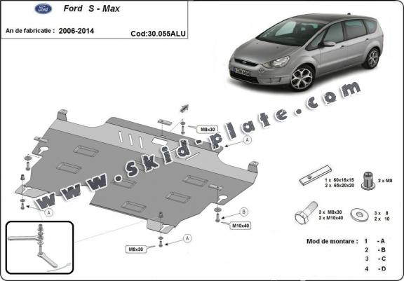 Aluminum skid plate for Ford S-Max