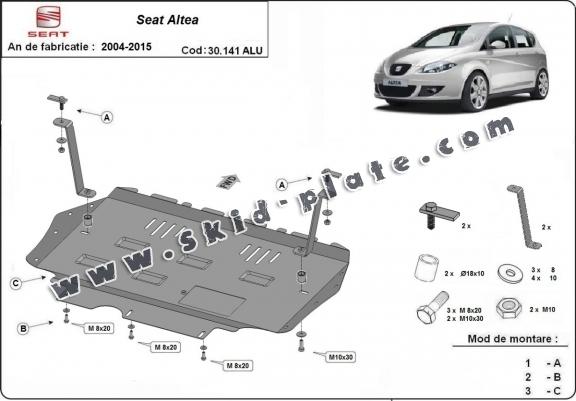 Aluminum skid plate for Seat Altea