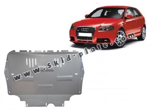 Aluminum skid plate for the protection of the engine and the gearbox for Audi A3