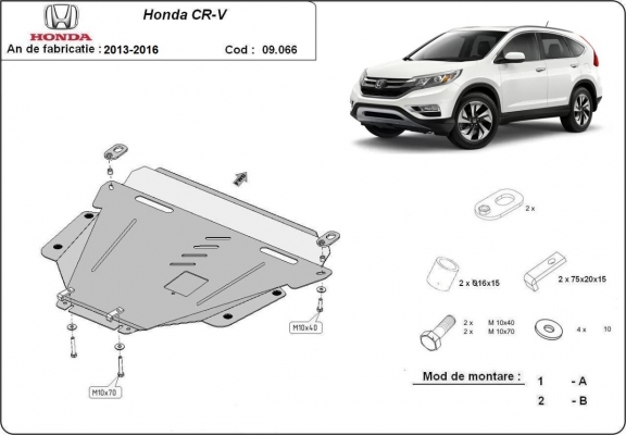 Steel skid plate for Honda CR-V Gen 4