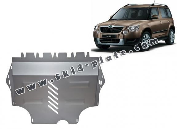 Aluminum skid plate for the protection of the engine and the gearbox for Skoda Yeti