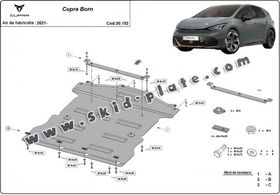 Steel skid plate for Cupra Born