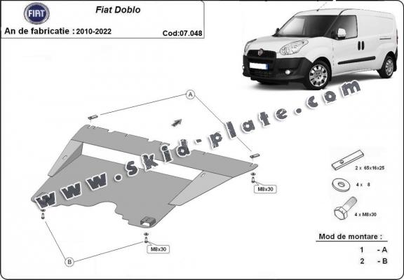 Steel skid plate for Fiat Doblo