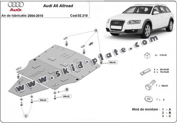 Steel skid plate for Audi A6 Allroad 2 - sans latéraux