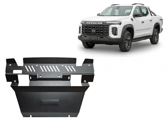 Steel skid plate for the protection of the engine and the radiator for Maxus T60 Max