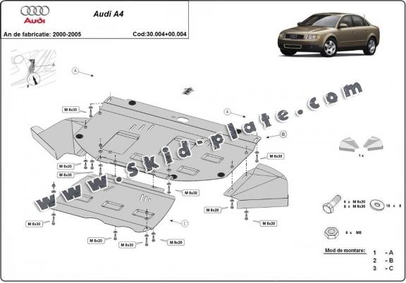 Steel skid plate for Audi A4 B6 - promotional package