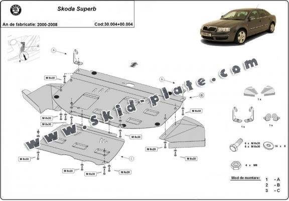 Steel skid plate for Skoda Superb - promotional package