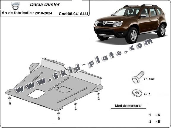Aluminum skid plate for Dacia Duster