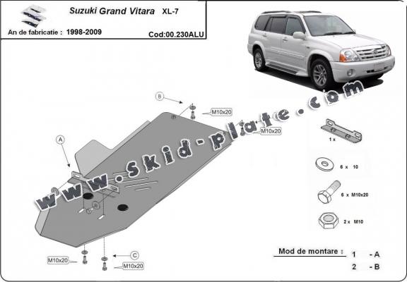 Aluminum gearbox skid plate for Suzuki Grand Vitara XL7