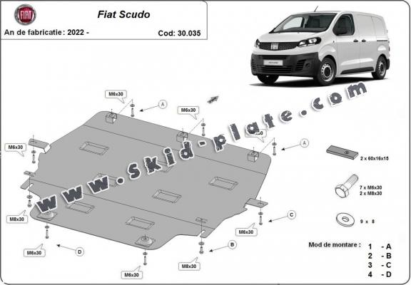 Steel skid plate for Fiat Scudo