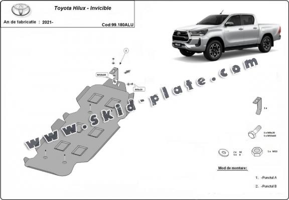 Aluminum fuel tank skid plate  for Toyota Hilux Invincible
