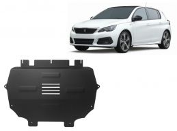 Steel skid plate for Peugeot 308