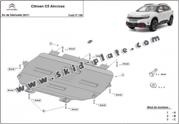 Steel skid plate for Citroen C5 Aircross