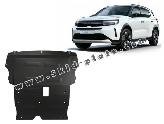 Steel skid plate for the protection of the engine and the gearbox for Opel Frontera