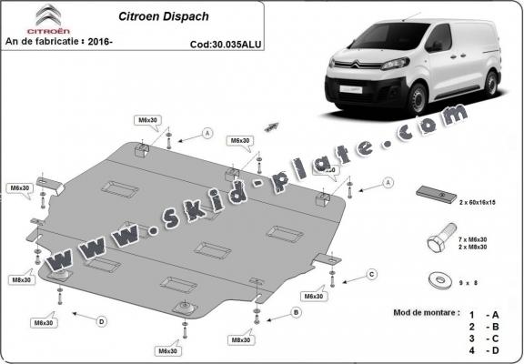 Aluminium skid plate for Citroen Dispach