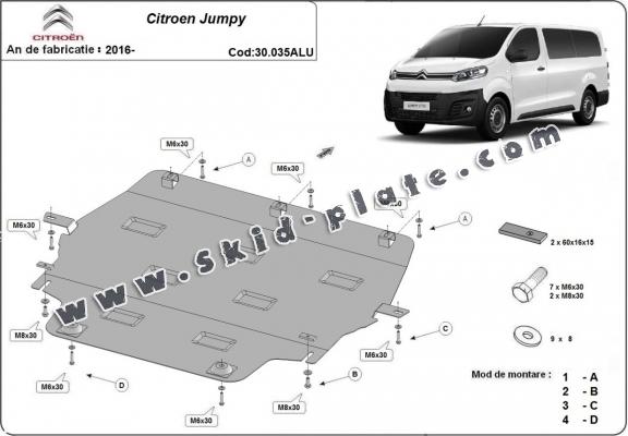 Aluminium skid plate for Citroen Jumpy
